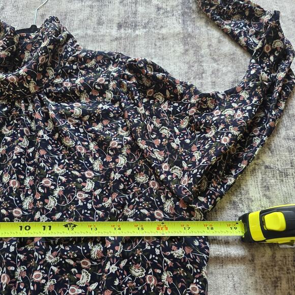 Allison Joy Blouse Womens Med Dark Floral High Neck Boho Top Whimsigoth Cottage - Picture 5 of 8